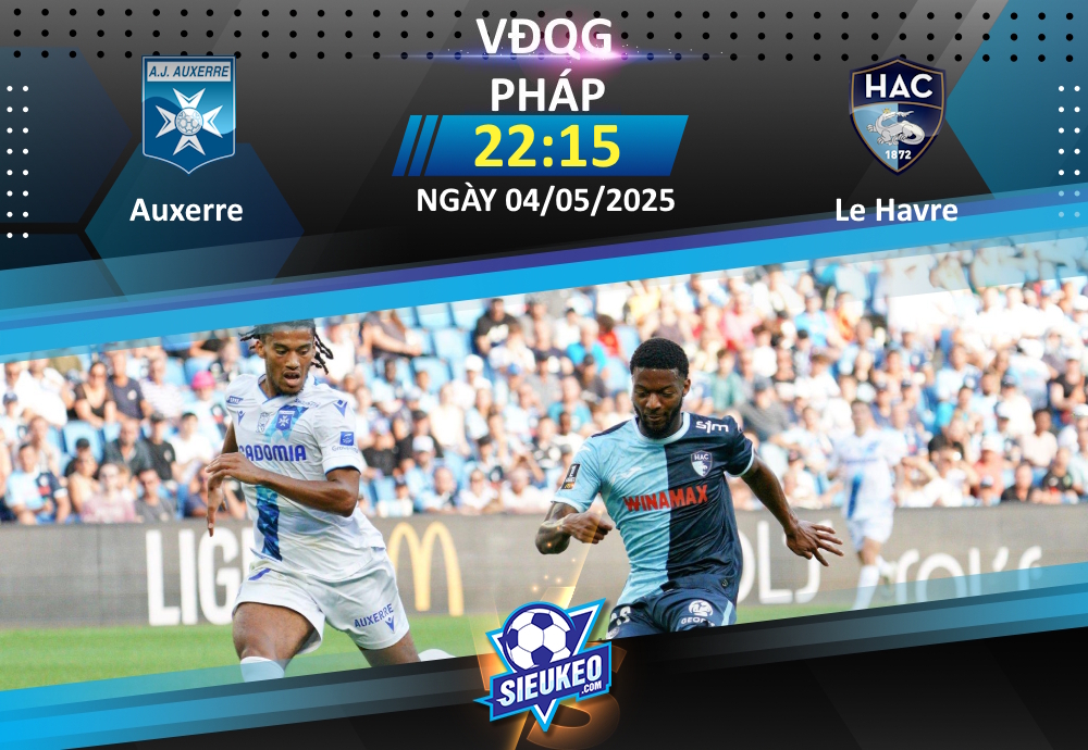 Soi kèo bóng đá AJ Auxerre vs Le Havre 22h15 ngày 04/05/2025: Khách gặp khó!